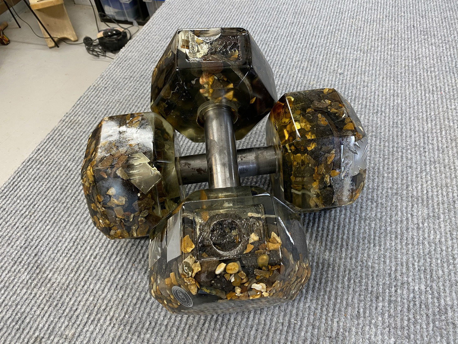Resin Dumbbells for Ashville Using Aggregates and Junk