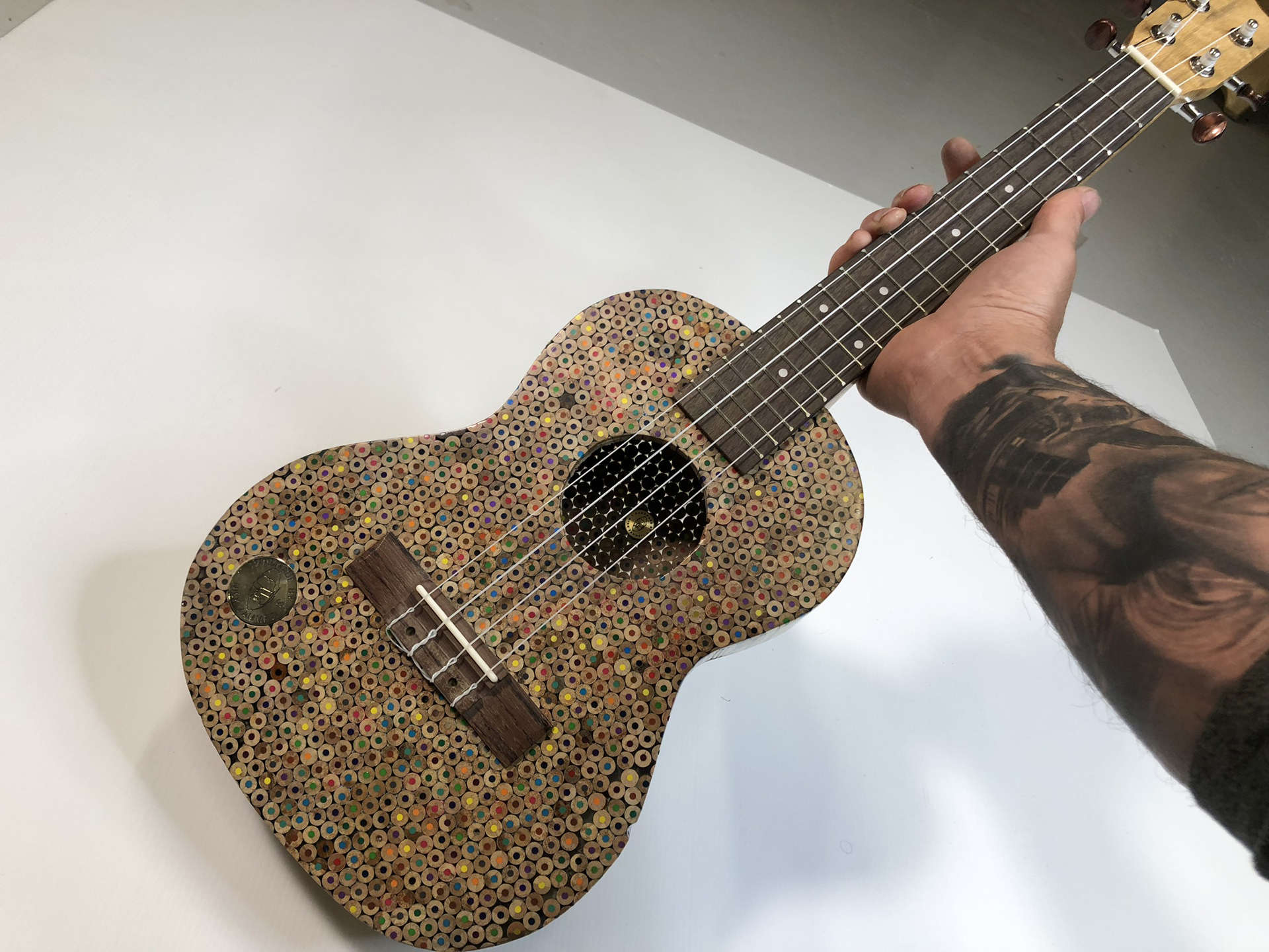 A Ukulele Made From Just Colored Pencils