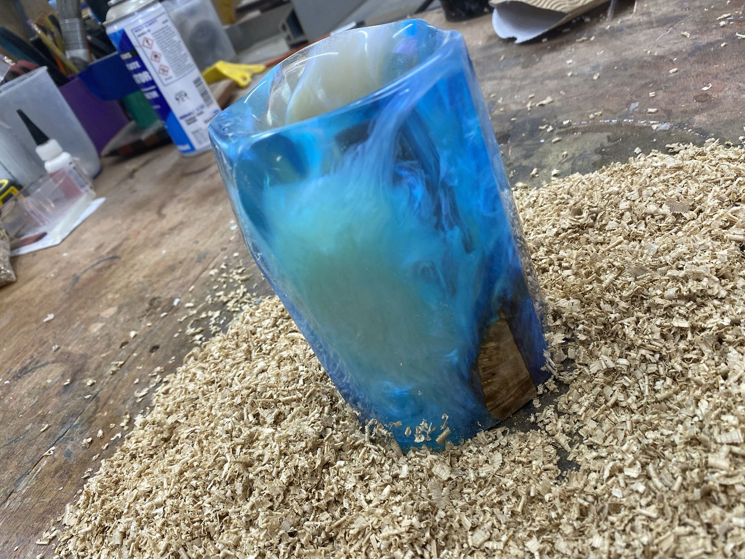 epoxy turned vase